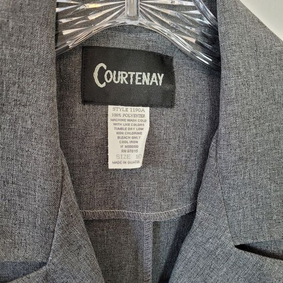 Vintage Courtenay Skirt Suit Gray Double Breasted Midi Career Church Size 10 - Picture 4 of 8